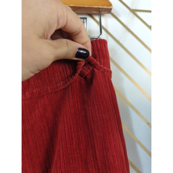 Mama B Women's Polline Cord Wide Leg Cropped Trousers Lagenlook Winter Red - Picture 6 of 6